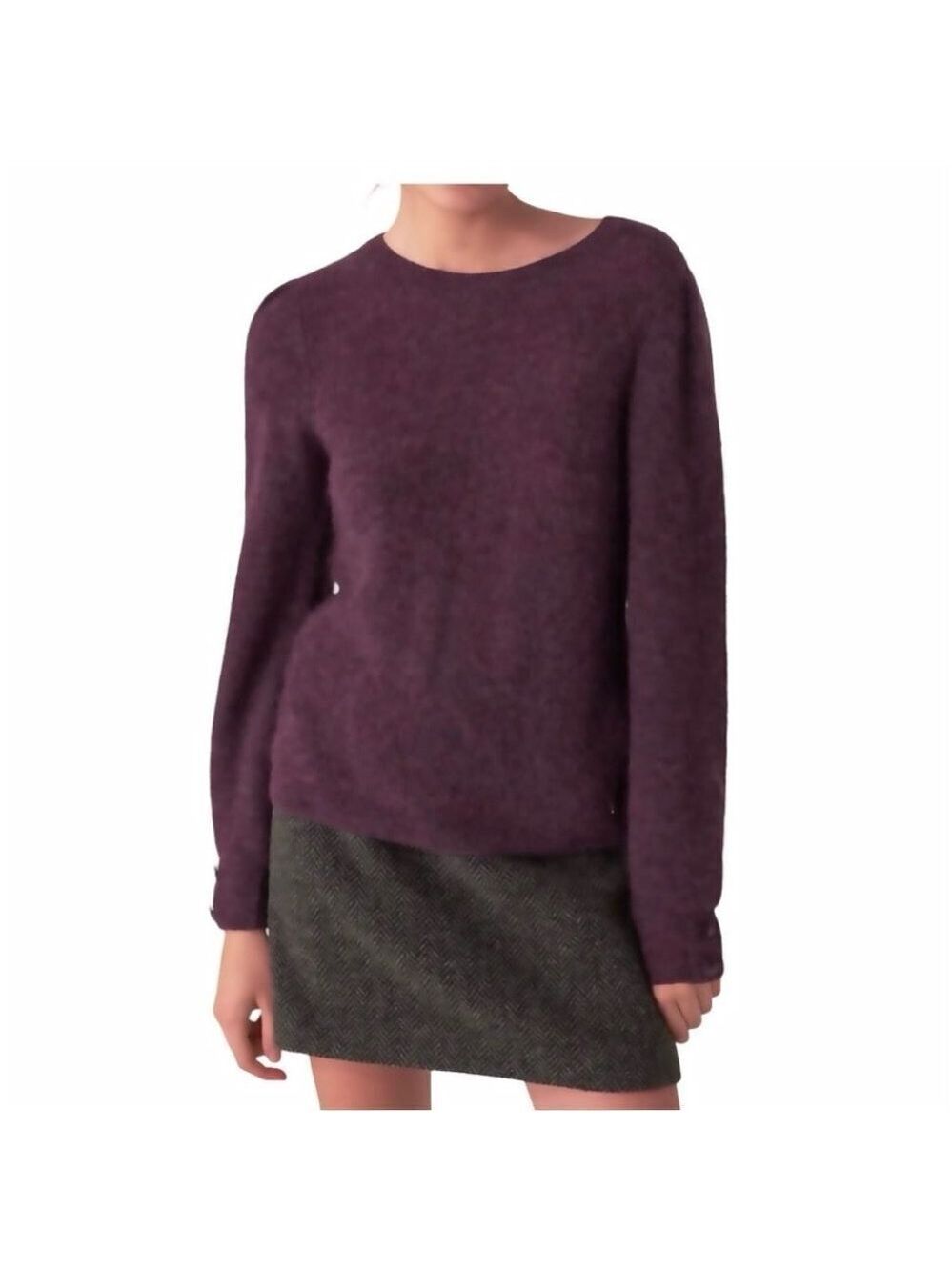 Minimum Pammie Wine Knit Wool Blend Sweater Size S